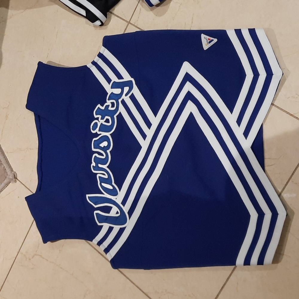 📣 SEXY PROFESSIONAL MAPLE LEAFS BLUE WHITE CHEERLEADING VARSITY UNIFORM VEST 38